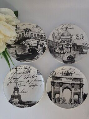 "Grand Tour" Canape Dessert Plates by Tina Higgins for Certified International